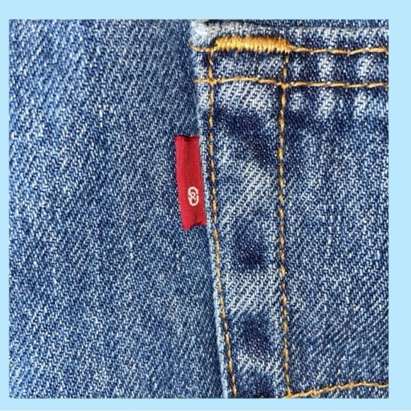 Levi’s Men’s 505  Red Tag Levi Denim Jeans 32X 33 Blue Straight Leg Mid Rise - Picture 5 of 8